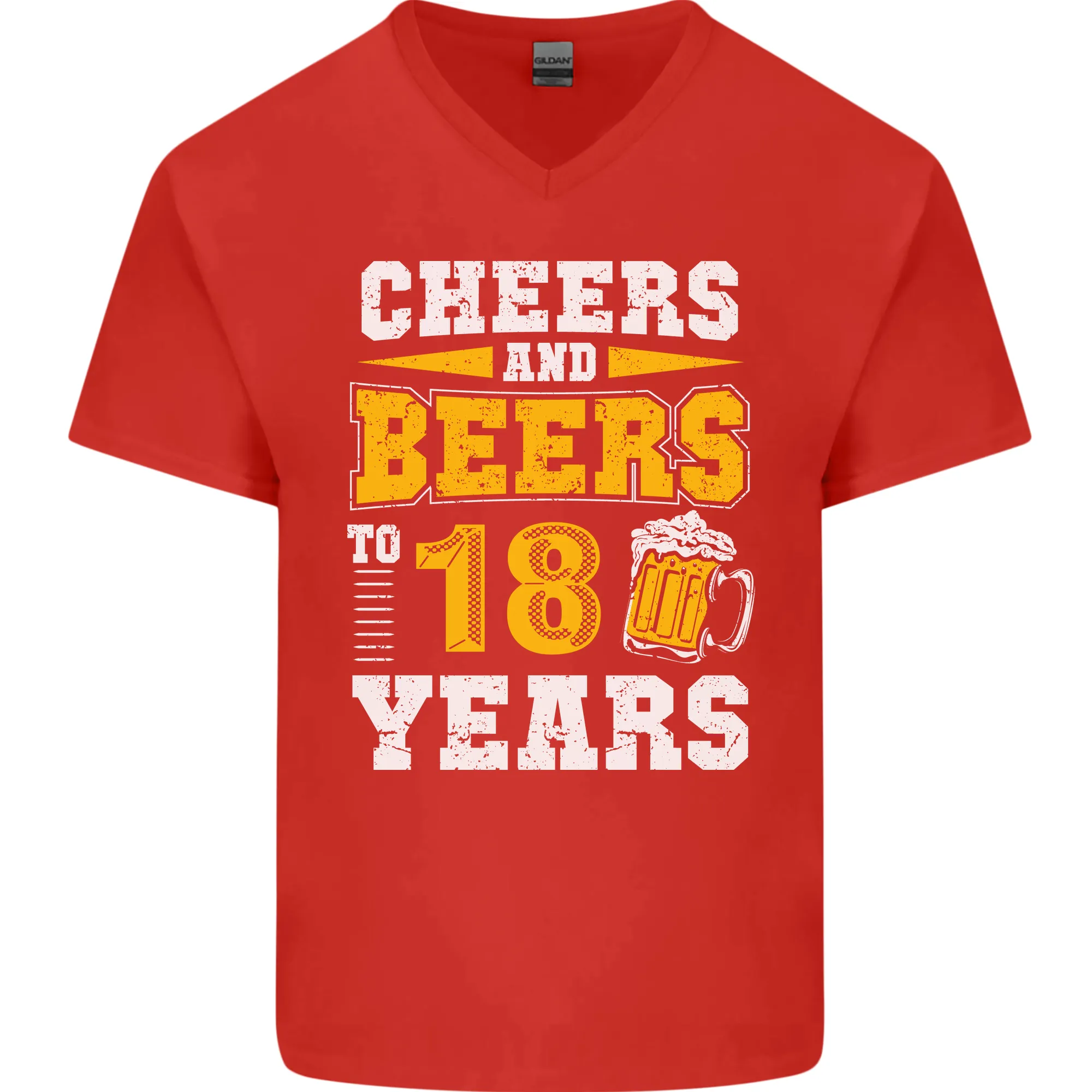 18th Birthday 18 Year Old Funny Alcohol Mens V-Neck Cotton T-Shirt