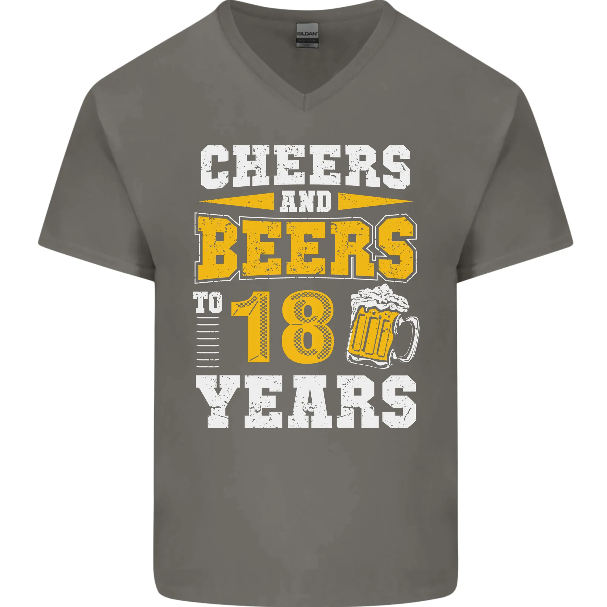 18th Birthday 18 Year Old Funny Alcohol Mens V-Neck Cotton T-Shirt