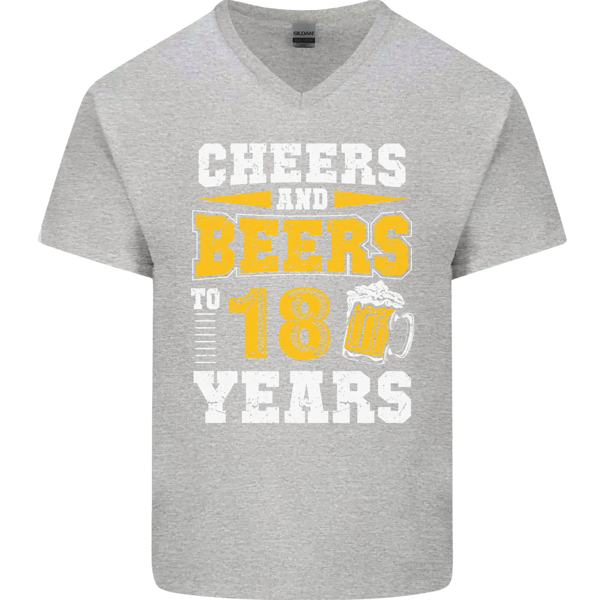 18th Birthday 18 Year Old Funny Alcohol Mens V-Neck Cotton T-Shirt