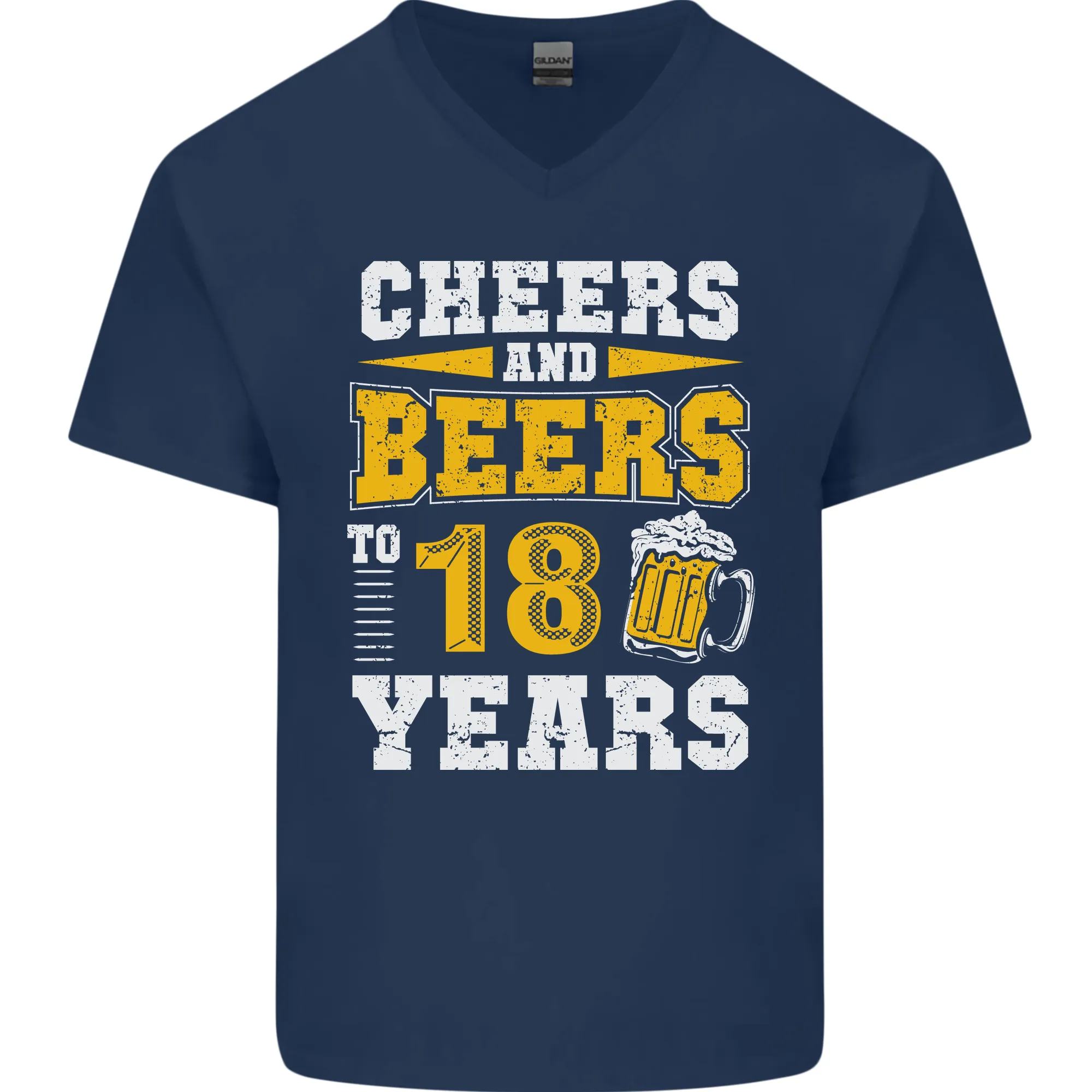 18th Birthday 18 Year Old Funny Alcohol Mens V-Neck Cotton T-Shirt
