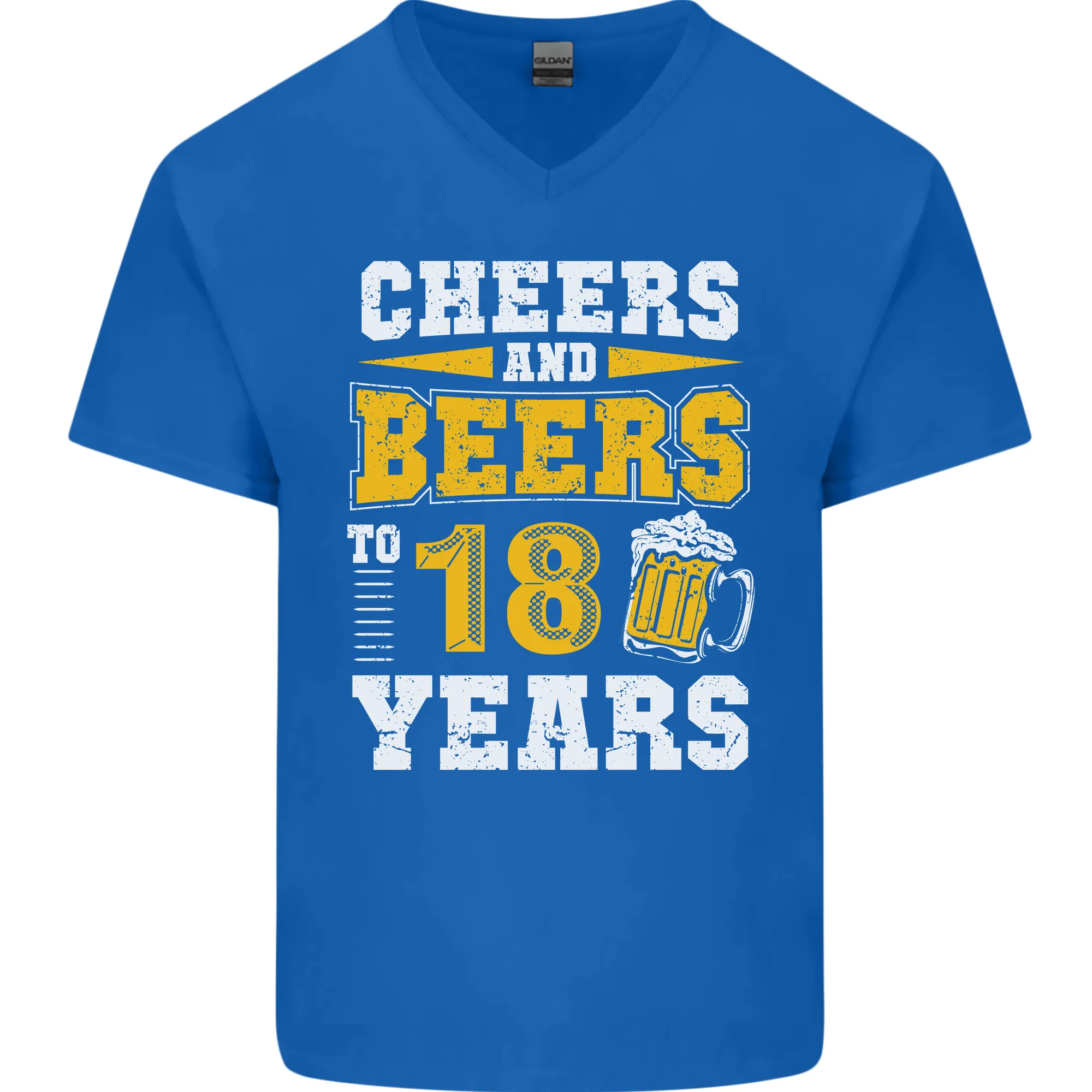 18th Birthday 18 Year Old Funny Alcohol Mens V-Neck Cotton T-Shirt