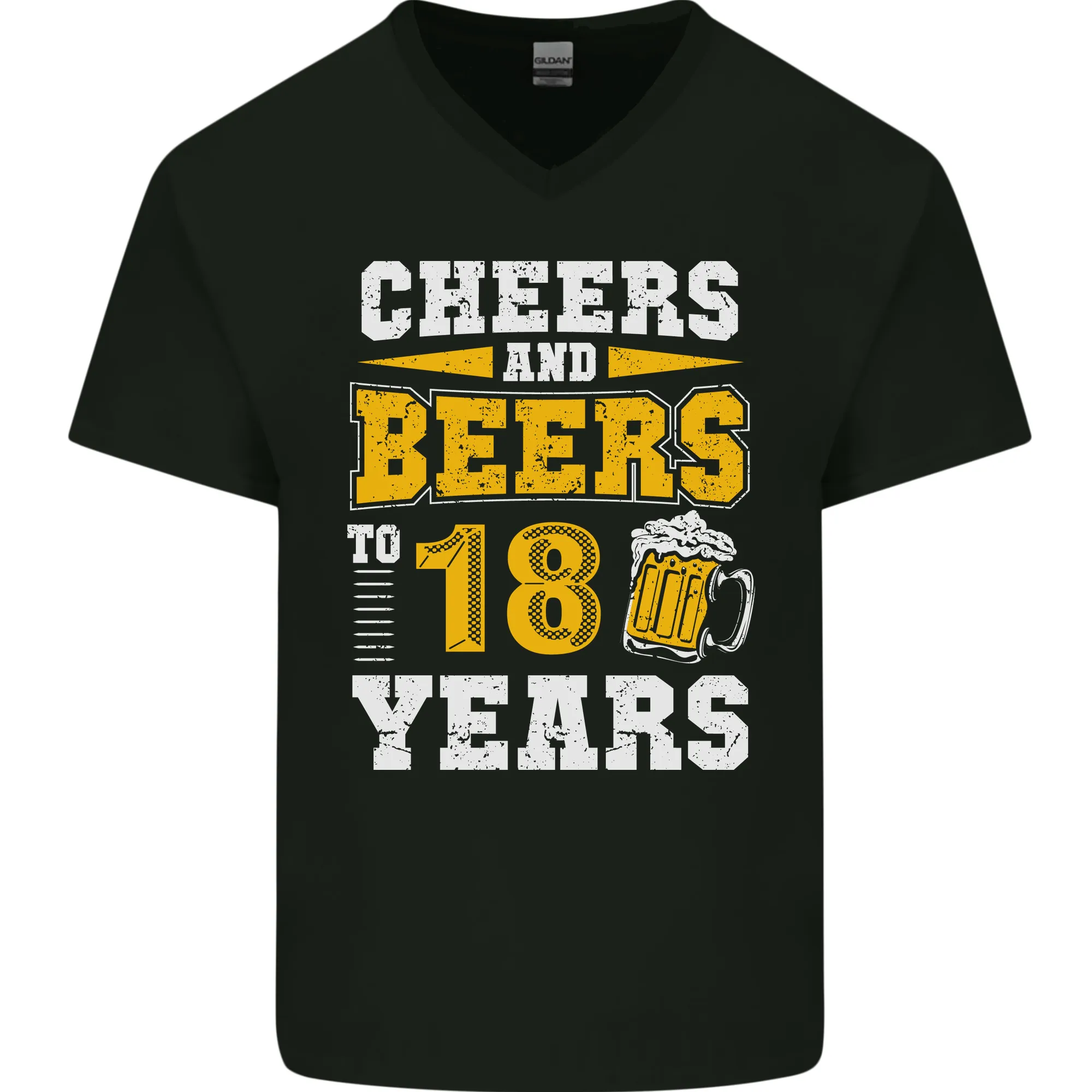 18th Birthday 18 Year Old Funny Alcohol Mens V-Neck Cotton T-Shirt