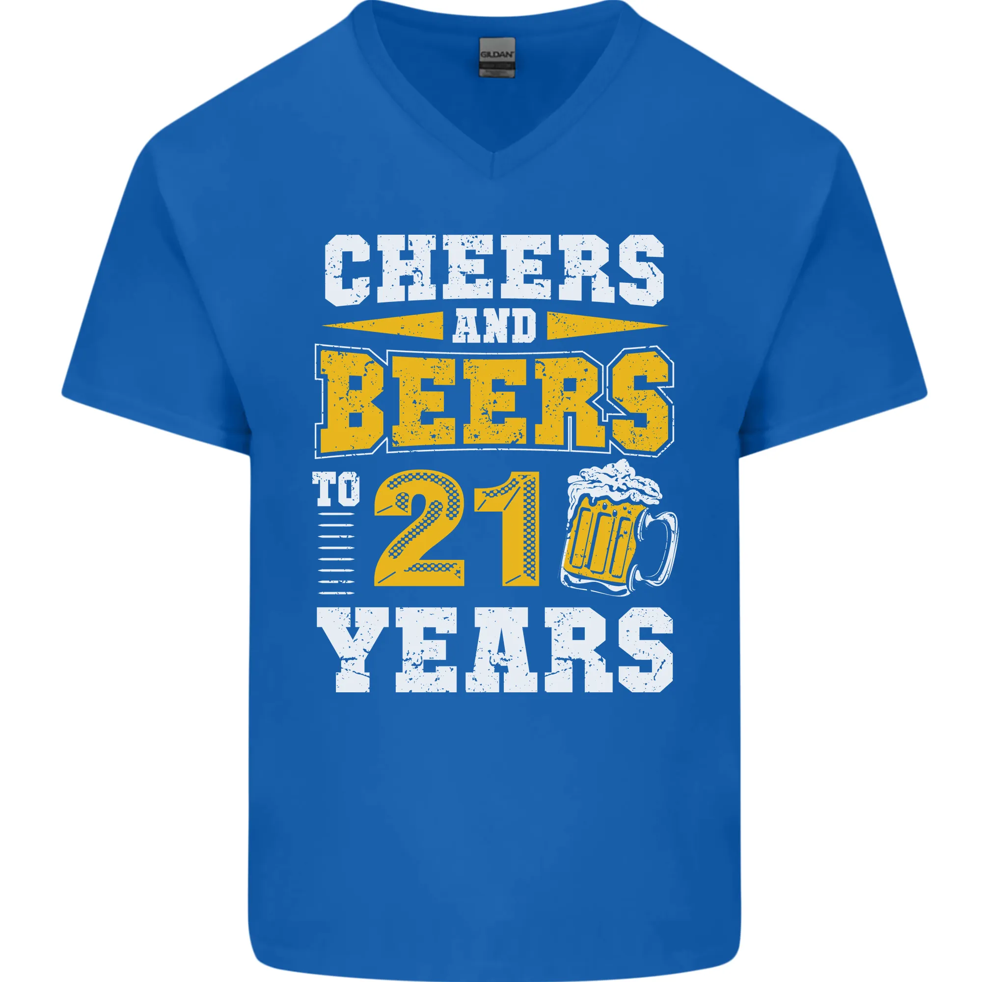 21st Birthday 21 Year Old Funny Alcohol Mens V-Neck Cotton T-Shirt