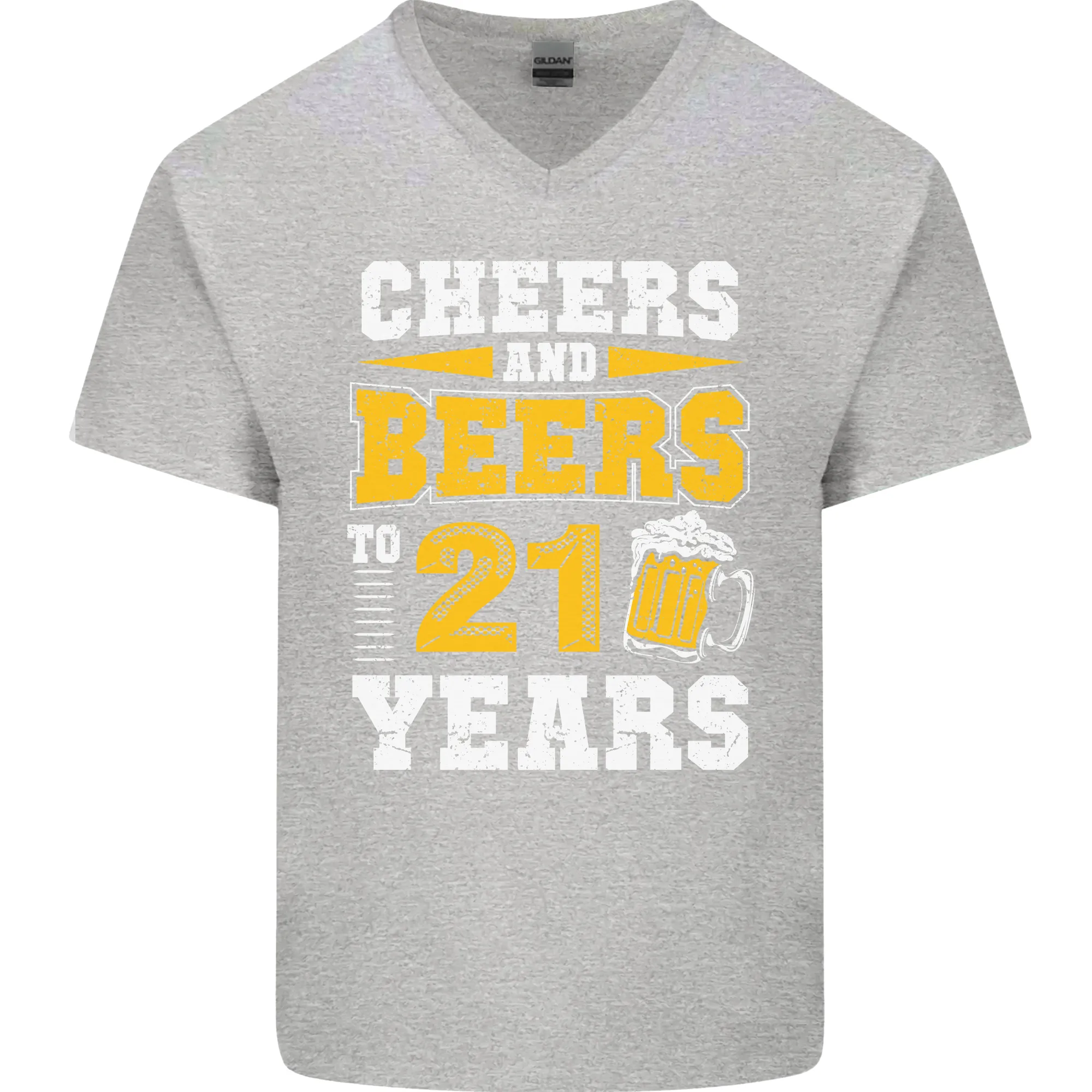 21st Birthday 21 Year Old Funny Alcohol Mens V-Neck Cotton T-Shirt