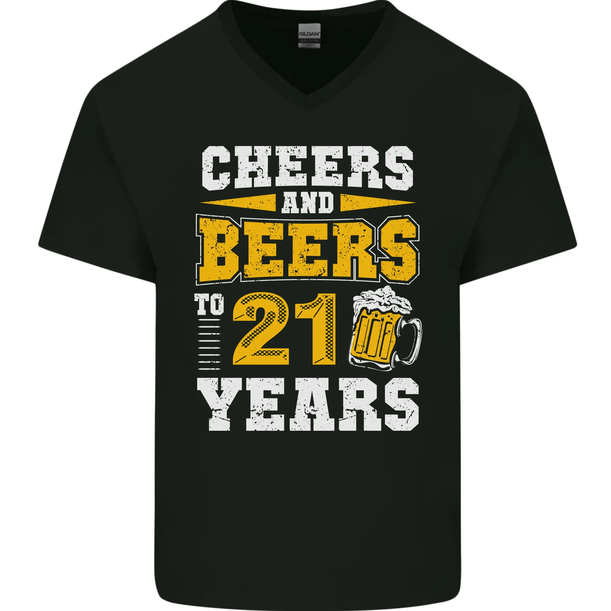 21st Birthday 21 Year Old Funny Alcohol Mens V-Neck Cotton T-Shirt