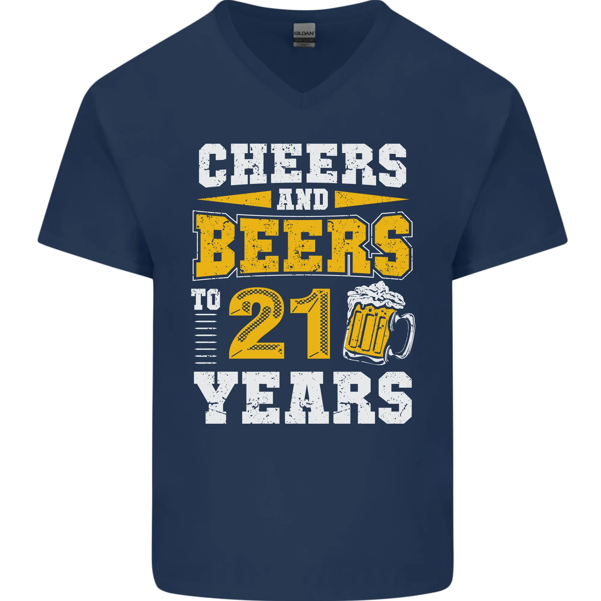 21st Birthday 21 Year Old Funny Alcohol Mens V-Neck Cotton T-Shirt