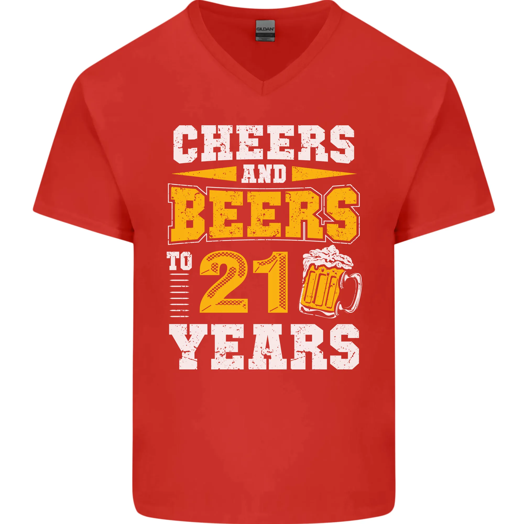21st Birthday 21 Year Old Funny Alcohol Mens V-Neck Cotton T-Shirt