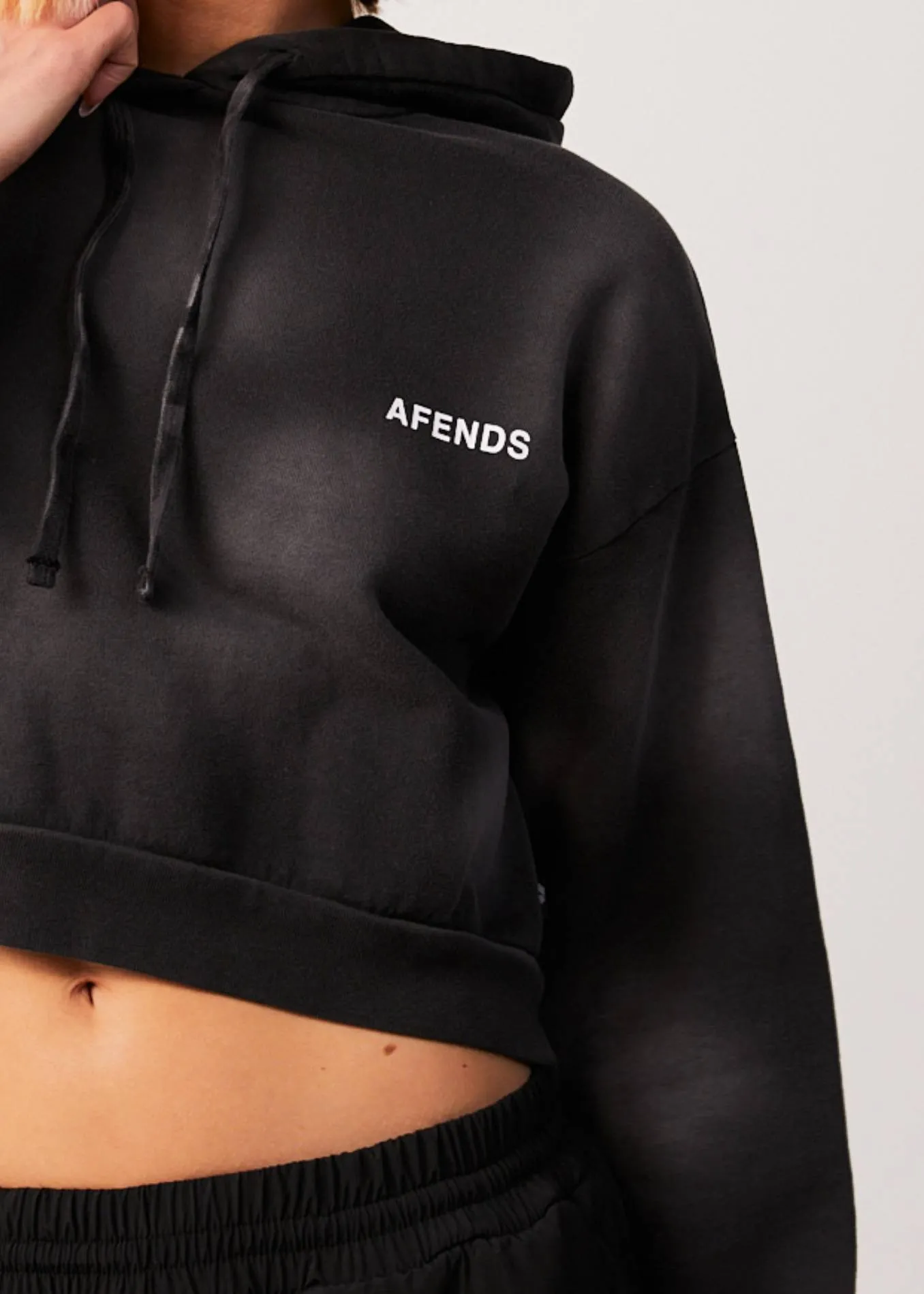 AFENDS Womens Boundless - Cropped Hoodie - Black