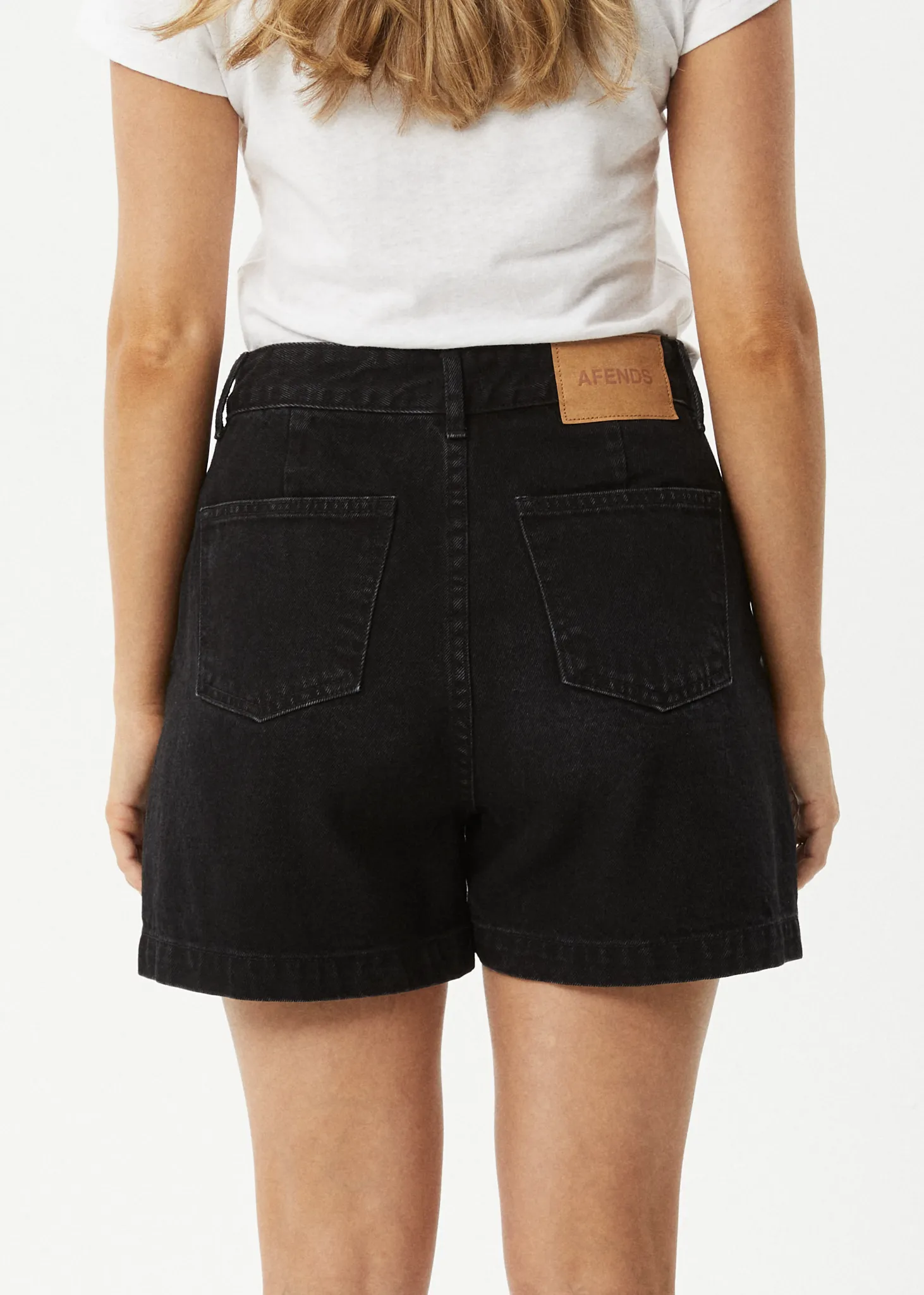 AFENDS Womens Seventy Threes - Denim Shorts - Washed Black