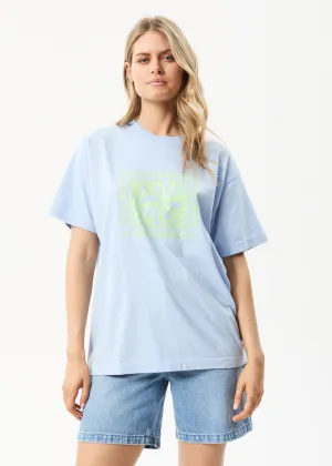 AFENDS Womens To Grow - Oversized Graphic T-Shirt - Powder Blue
