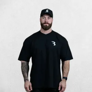 Black Premium Cotton Bold Style Skull Print Oversized T-Shirt for Men
