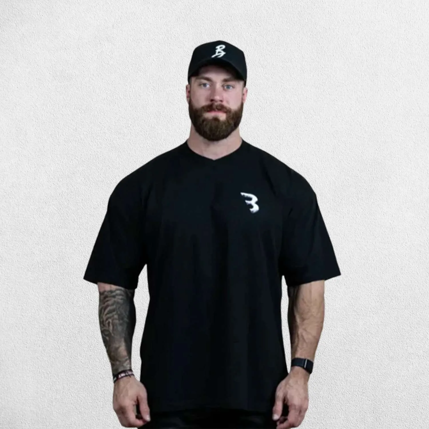 Black Premium Cotton Bold Style Skull Print Oversized T-Shirt for Men