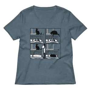 Cat Tap Women's V-Neck Tee