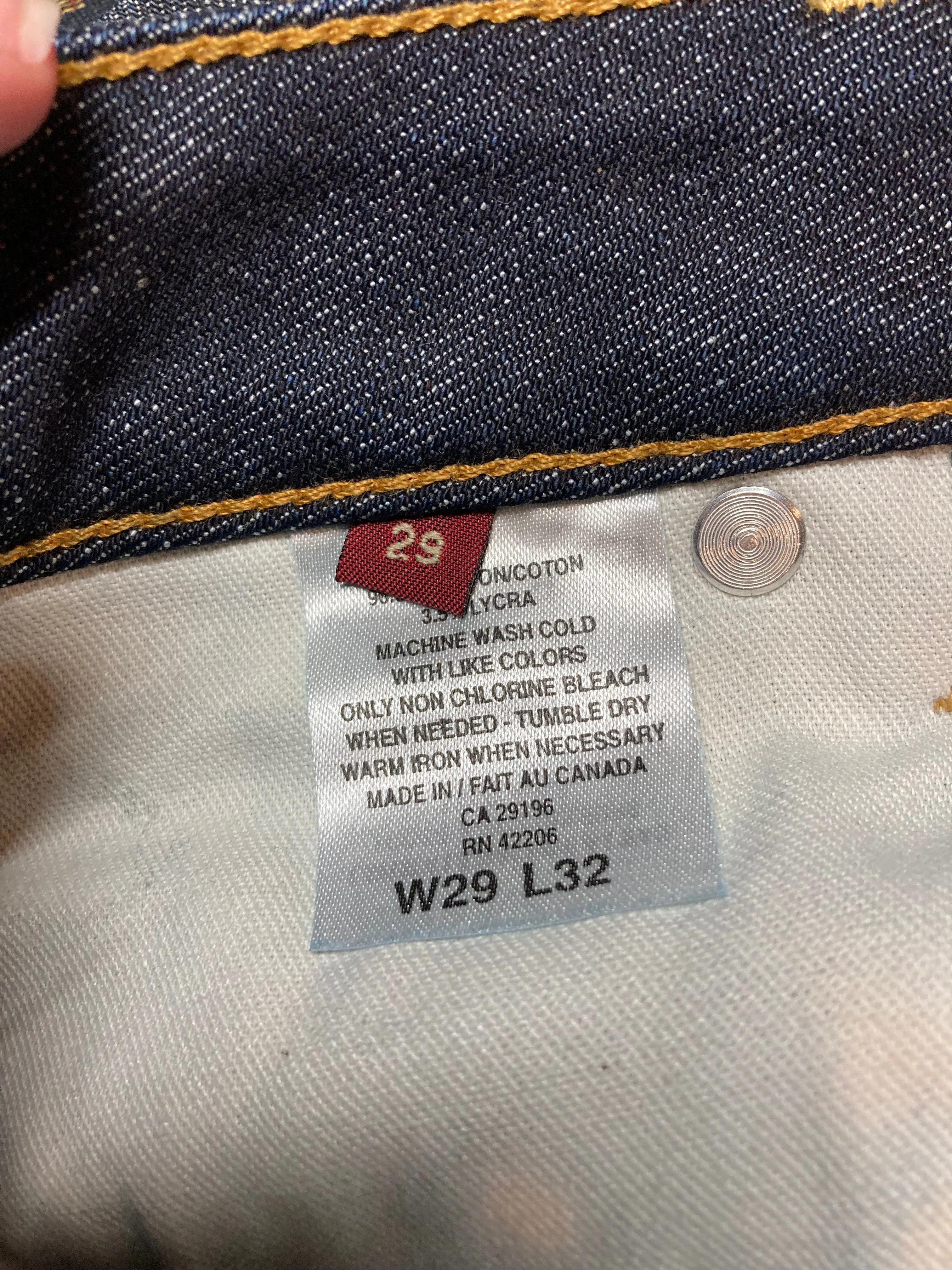 Dish Deadstock Dark Wash Denim Jeans - 30”x32”, Made in Canada SOLD