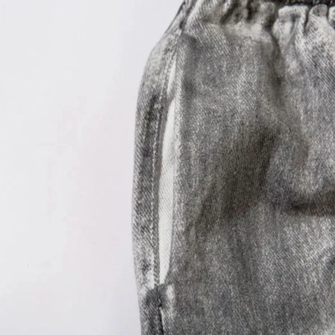 Distressed Denim Cargo Shorts