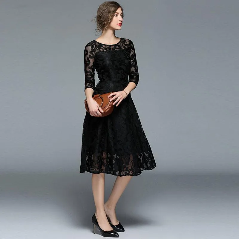 Dunnmall Fashion England Style Luxury Elegant Slim Ladies Party Dress