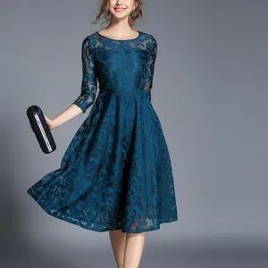 Dunnmall Fashion England Style Luxury Elegant Slim Ladies Party Dress