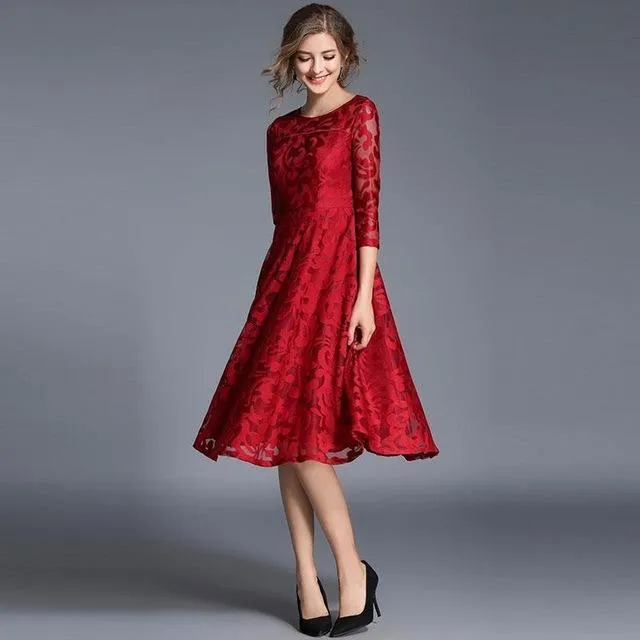 Dunnmall Fashion England Style Luxury Elegant Slim Ladies Party Dress