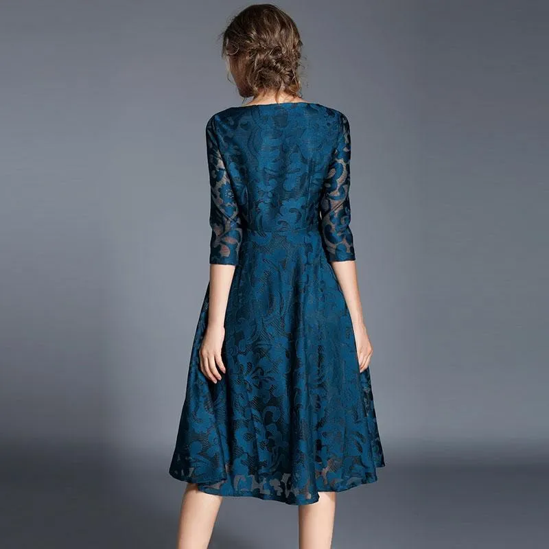 Dunnmall Fashion England Style Luxury Elegant Slim Ladies Party Dress