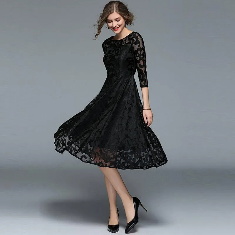 Dunnmall Fashion England Style Luxury Elegant Slim Ladies Party Dress