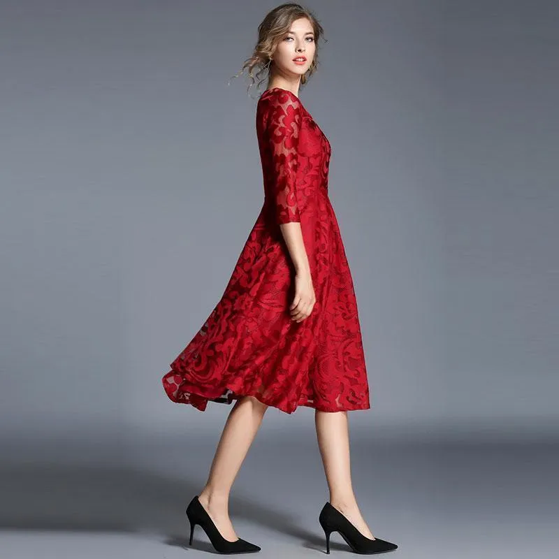 Dunnmall Fashion England Style Luxury Elegant Slim Ladies Party Dress