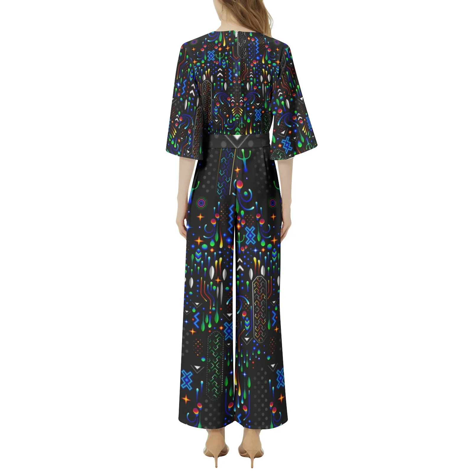 ELEMENTAL Dolman Sleeve Belted Wide Leg Jumpsuit | TAS