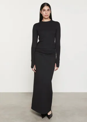 Enza Costa Fine Cashmere Knitted Crewneck Sweater in Black