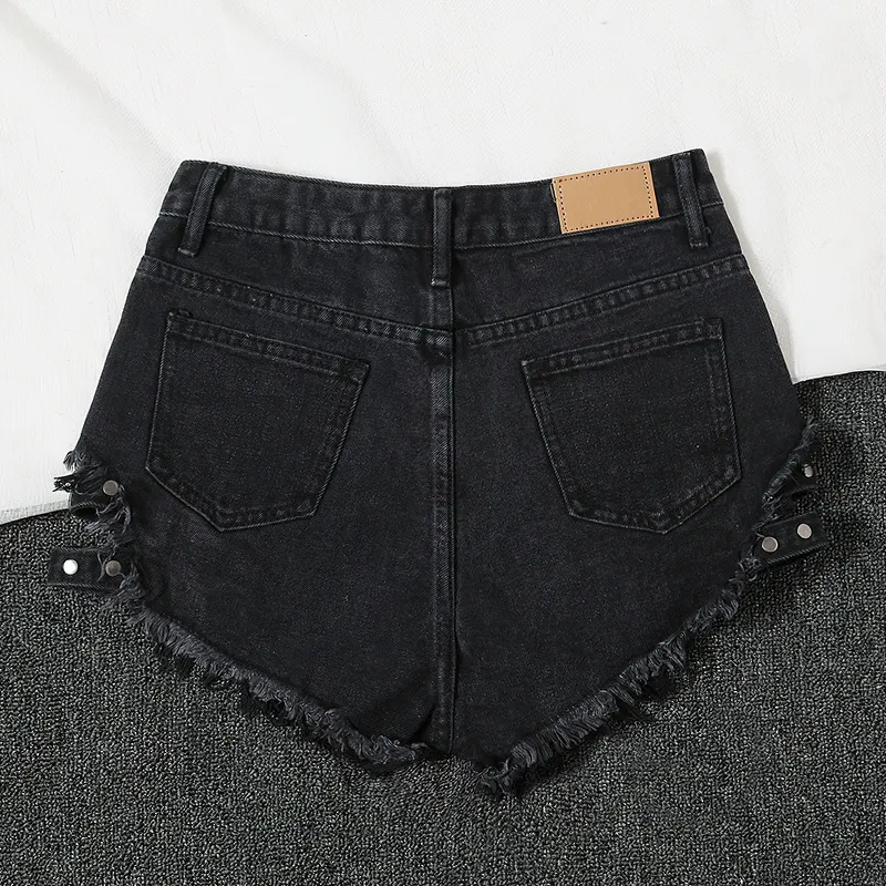 Fashion Women's Denim Mini Shorts / High Waisted Ladies Distressed Shorts