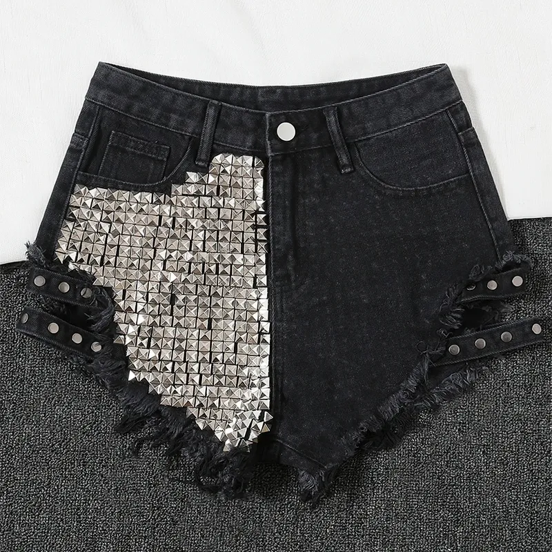 Fashion Women's Denim Mini Shorts / High Waisted Ladies Distressed Shorts