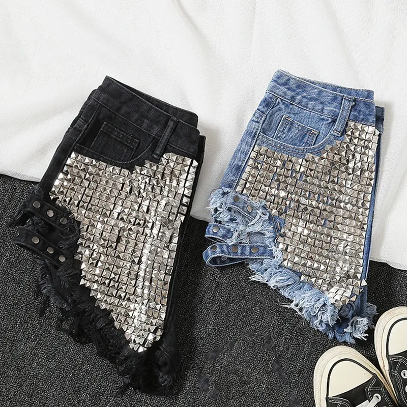 Fashion Women's Denim Mini Shorts / High Waisted Ladies Distressed Shorts