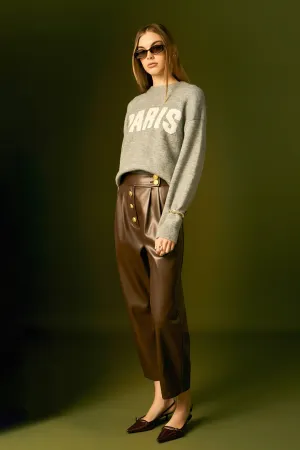 Faux Leather Trousers