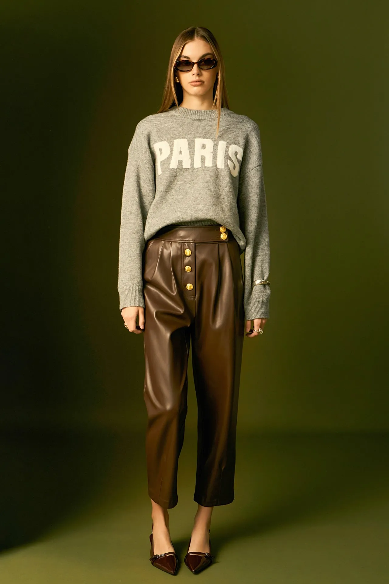 Faux Leather Trousers