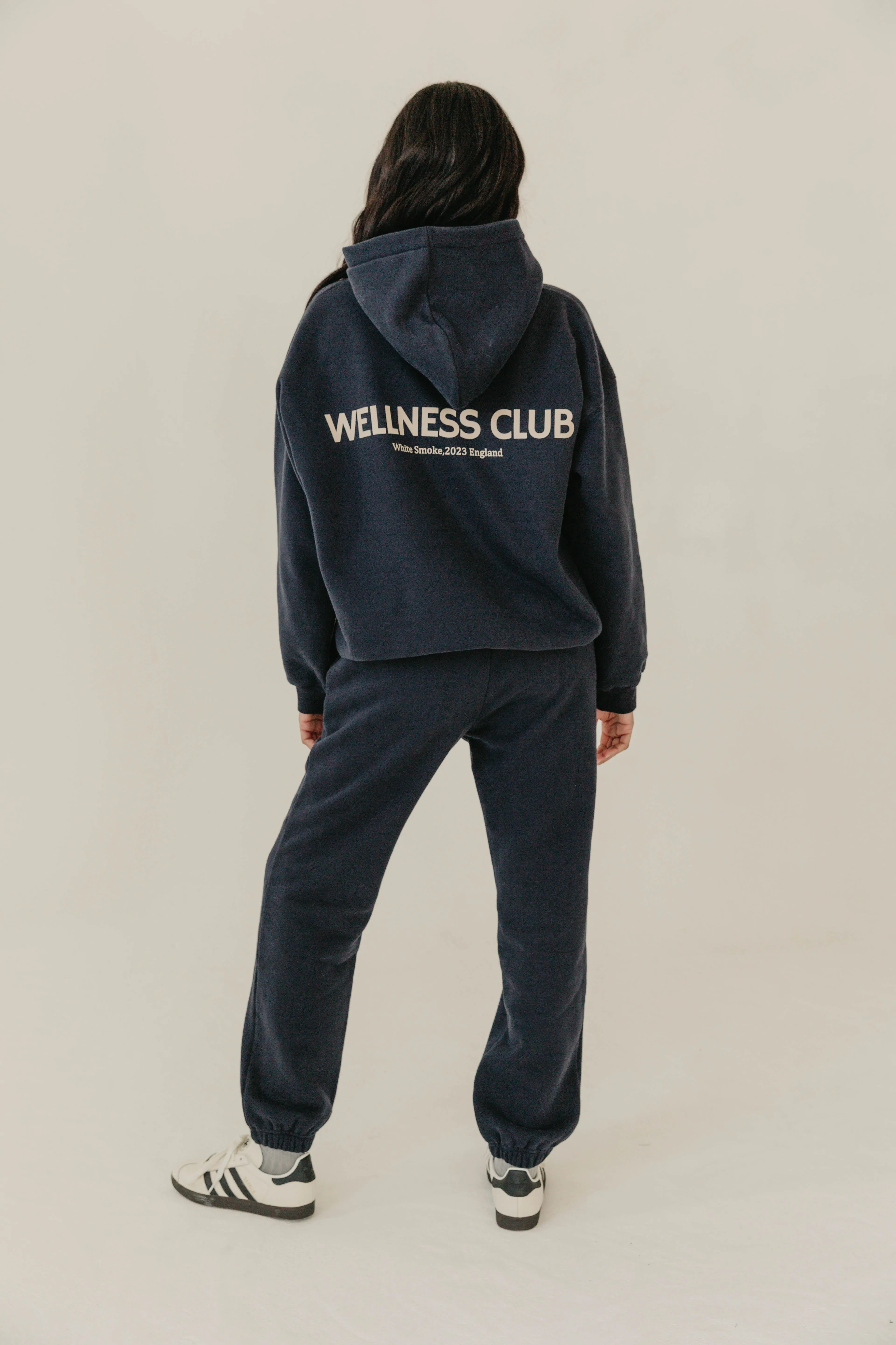 FIKA Cosy Oversized Printed Hoodie - Navy