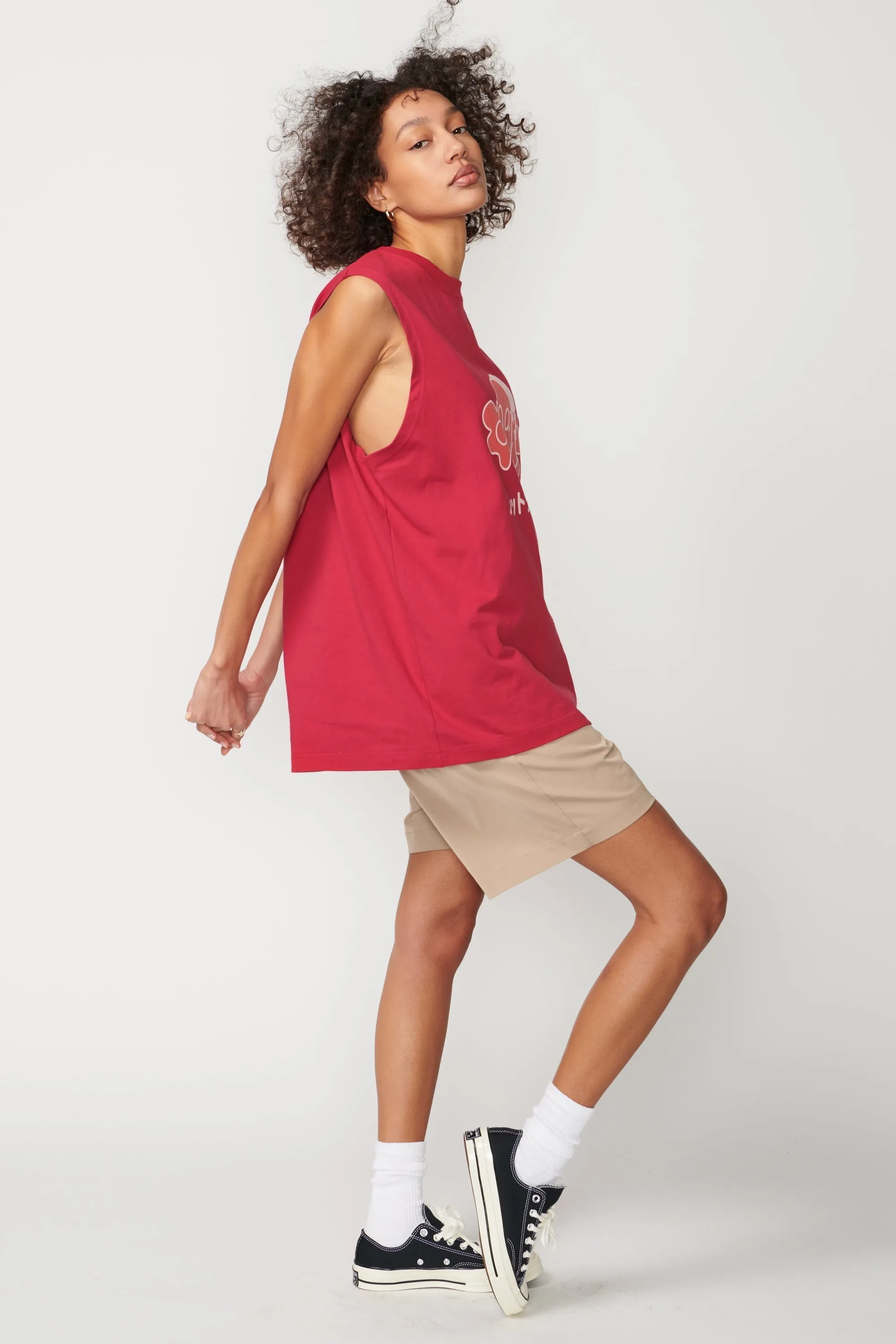 Flower Sleeveless T-Shirt