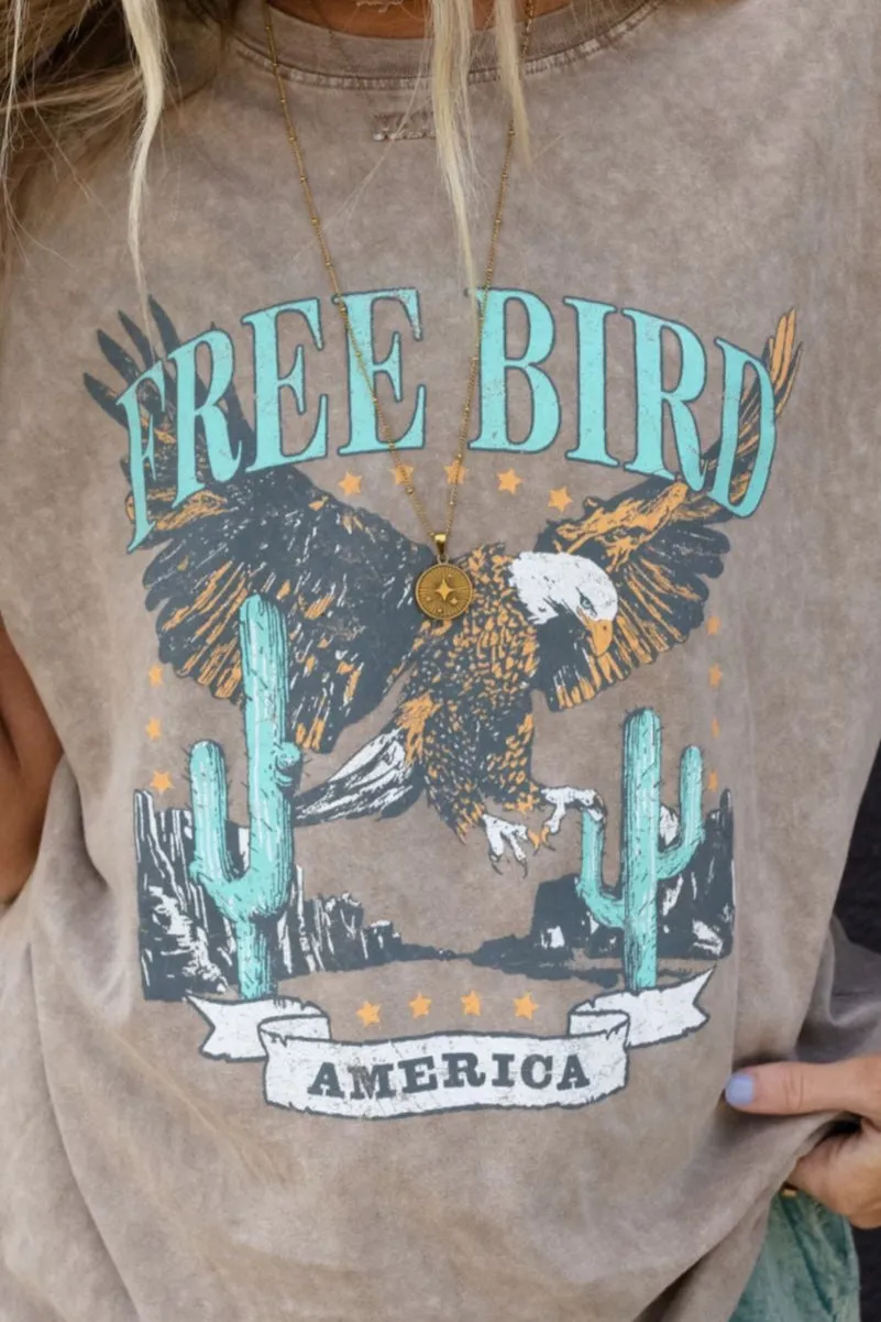 Fly Free Graphic Tee - Mocha
