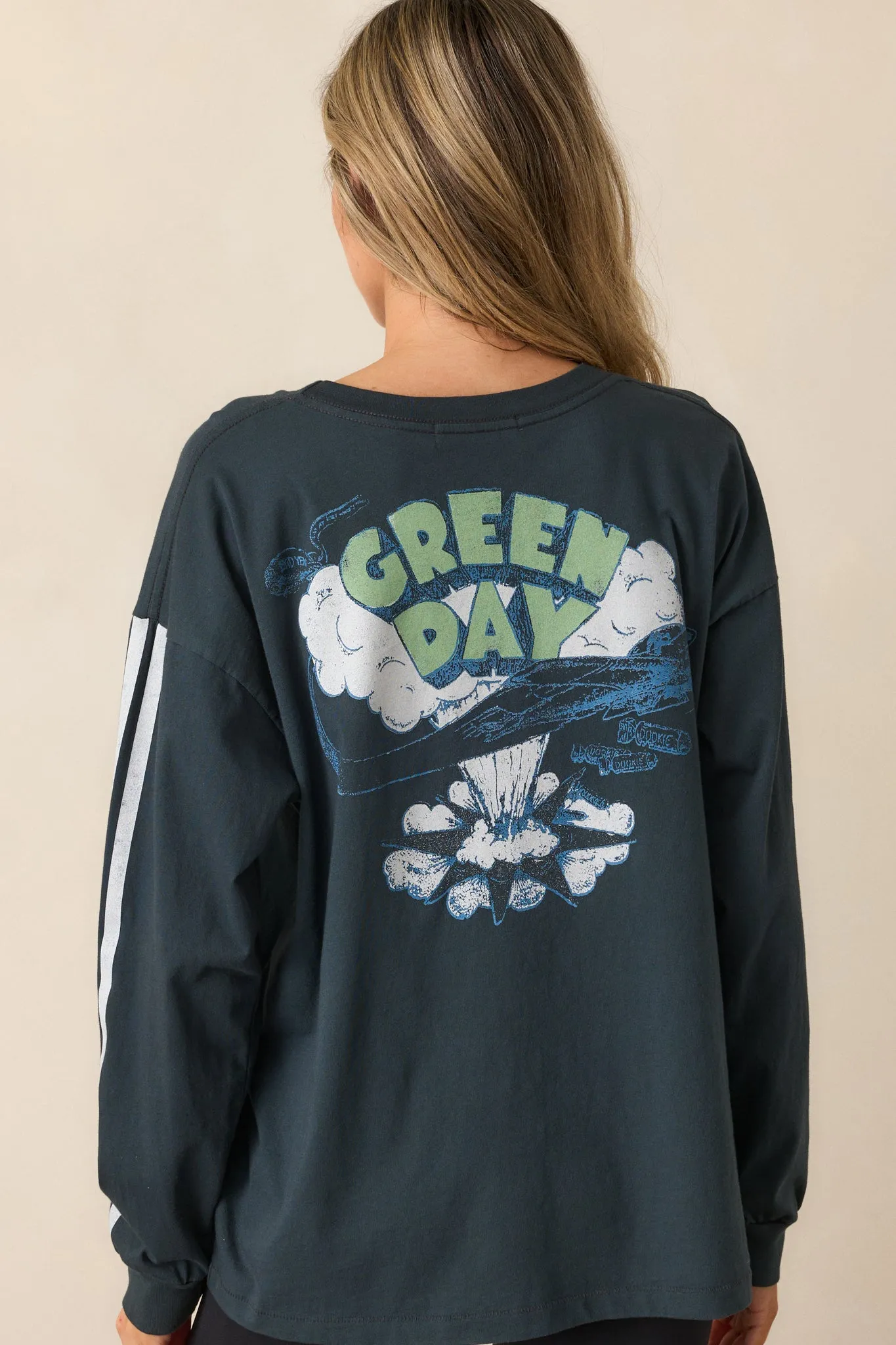 Green Day Cotton Vintage Black Long Sleeve Tee