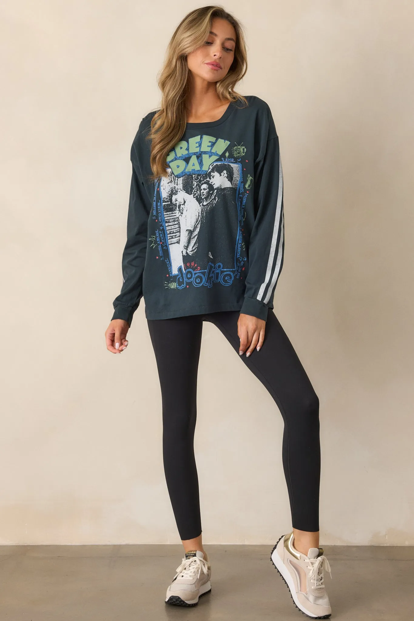 Green Day Cotton Vintage Black Long Sleeve Tee