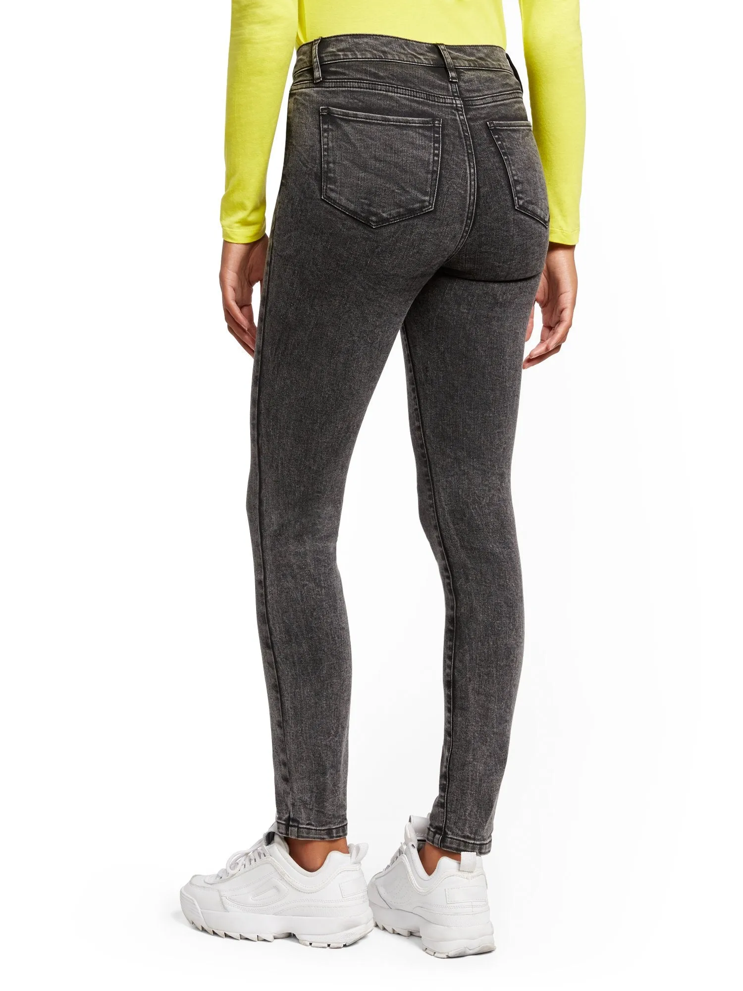 High-Waisted Curvy Super-Skinny Jeans - Dark Grey