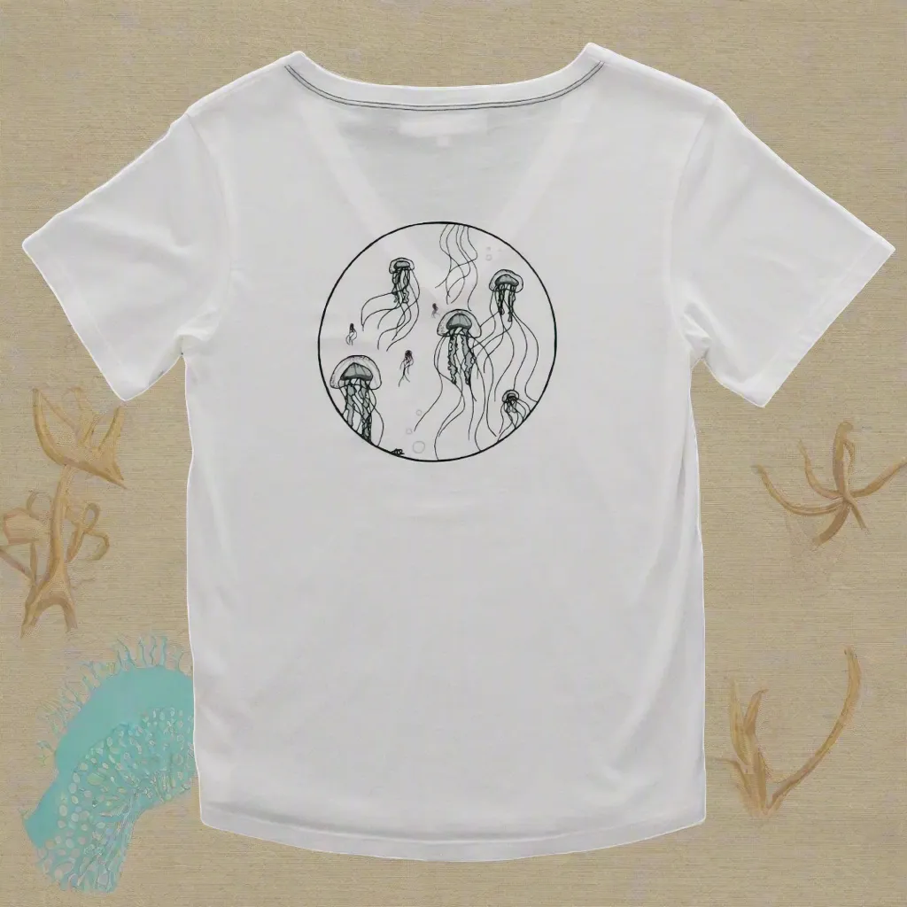 Jellyfish Women's Graphic Tee - Organic GOTS Certified Peruvian Pima Cotton