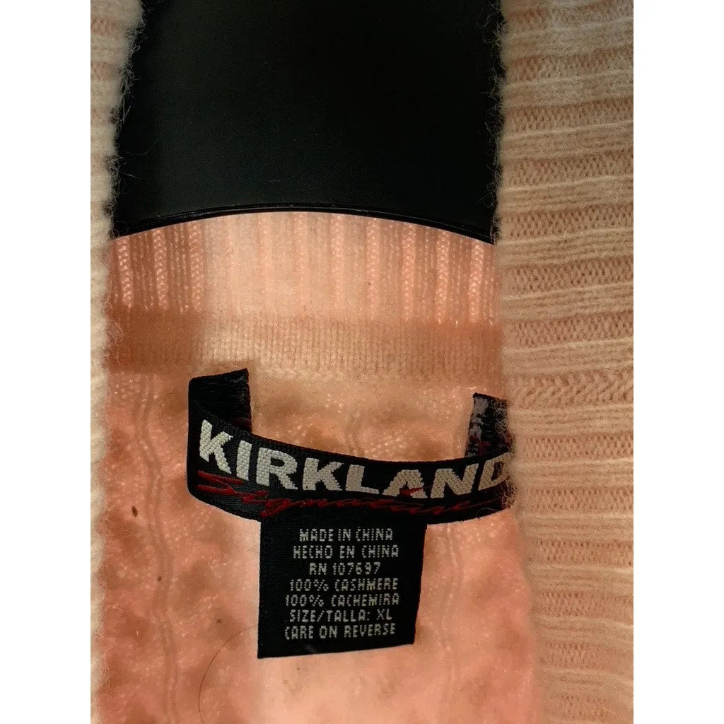KIRKLAND SIGNATURE Women's Salmon Pink Cashmere Turtleneck Sweater SZ XL