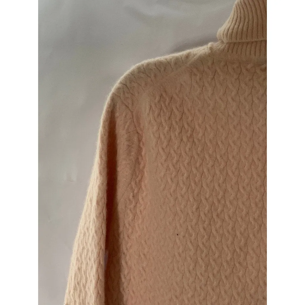 KIRKLAND SIGNATURE Women's Salmon Pink Cashmere Turtleneck Sweater SZ XL