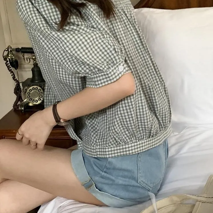 [Korean Style] High Rise Light Washed Denim Shorts
