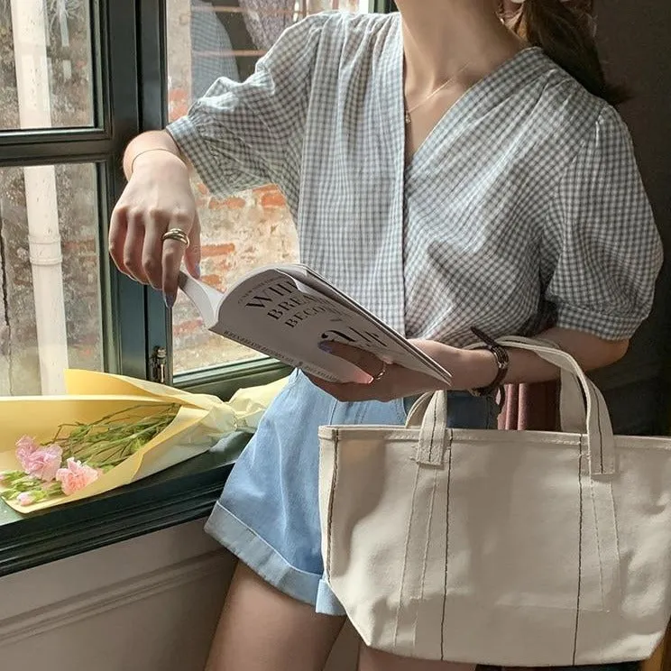 [Korean Style] High Rise Light Washed Denim Shorts