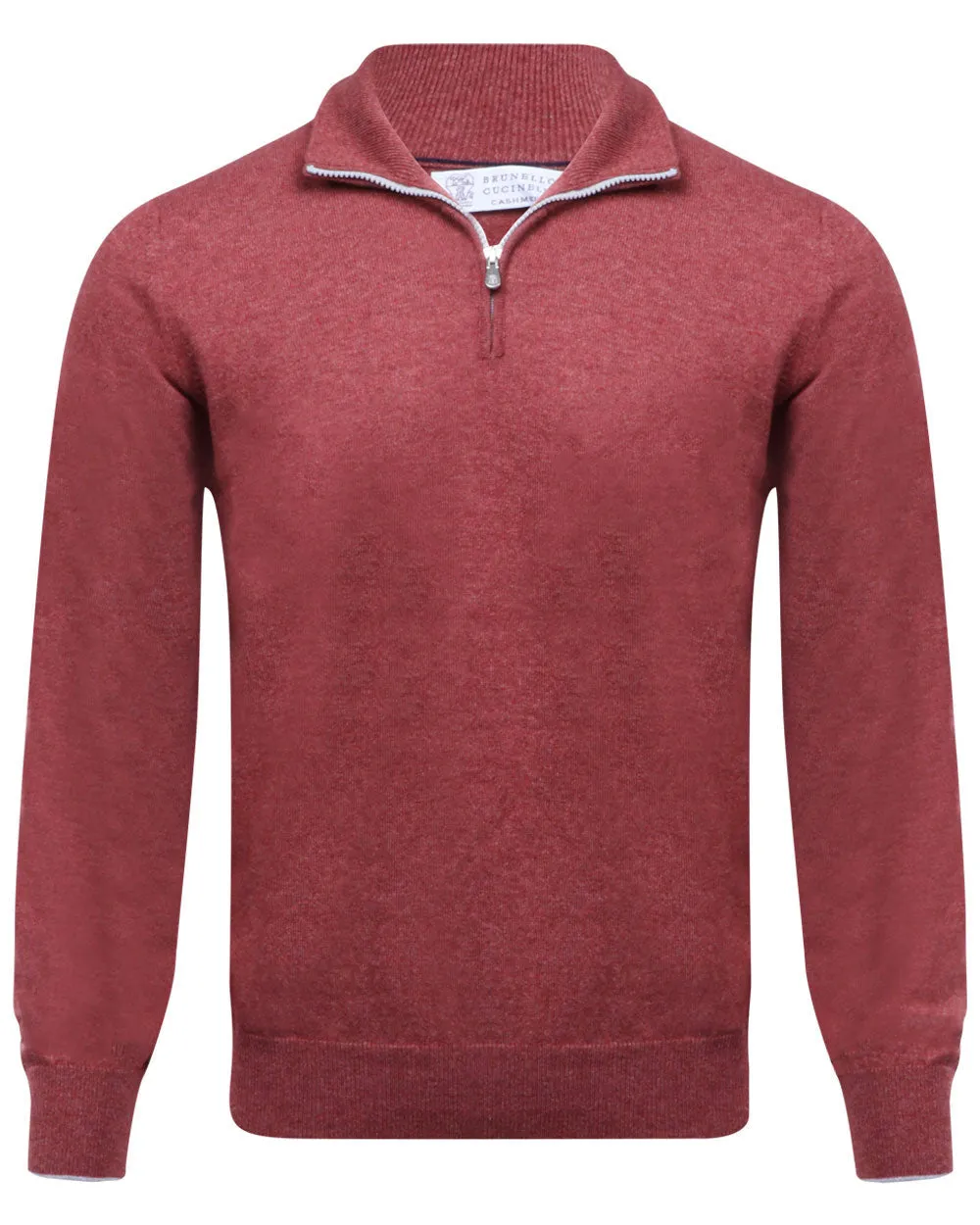 Light Red Quarter Zip Sweater