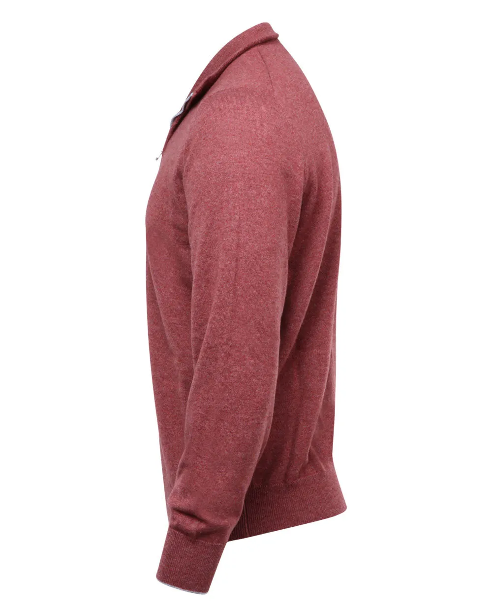 Light Red Quarter Zip Sweater