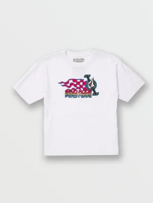 Little Boys Crank It Up Short Sleeve Tee - White