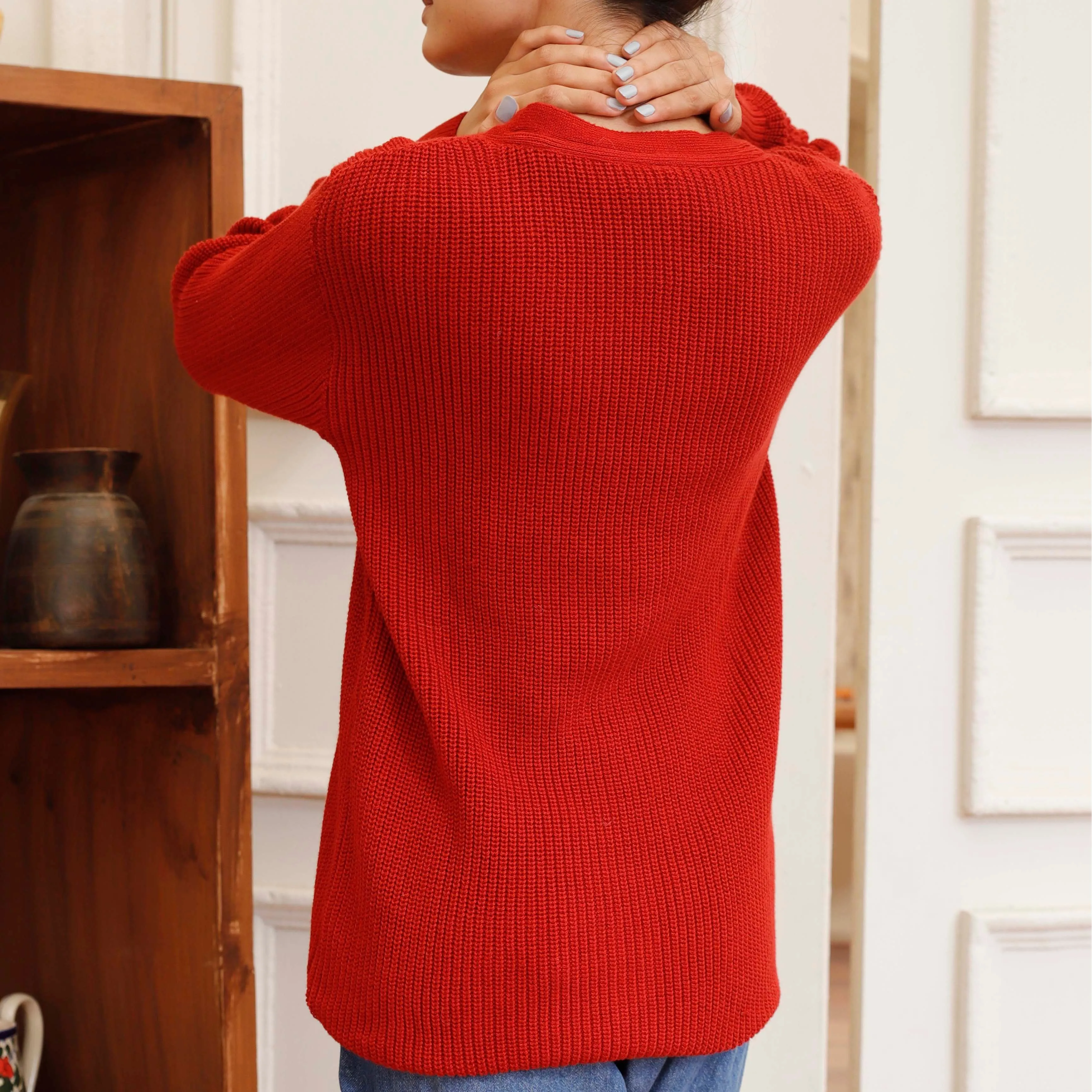 Maroon Cotton Winter Sweater PW4822