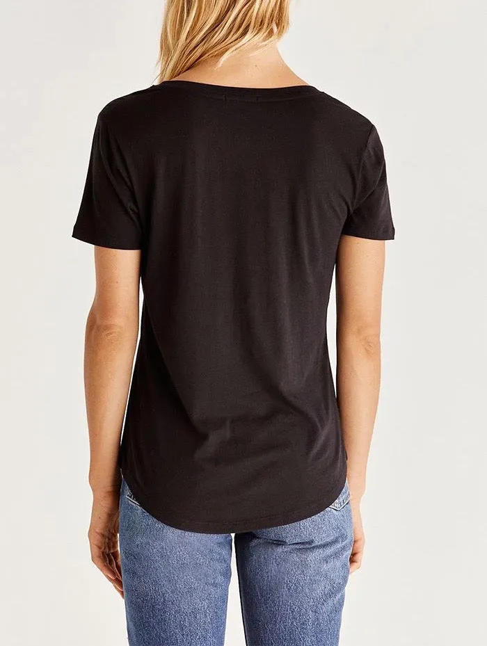 Modal V-neck Tee - Black