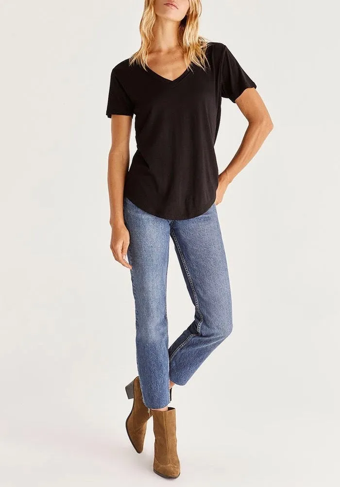 Modal V-neck Tee - Black