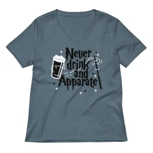 Never Drink And Apparate Women's V-Neck Tee
